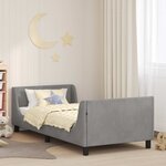 vidaXL Cadre de lit pour enfants avec tête de lit Gris clair