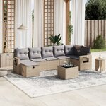 vidaXL Salon de jardin avec coussins 8Pièces mélange beige résine tressée