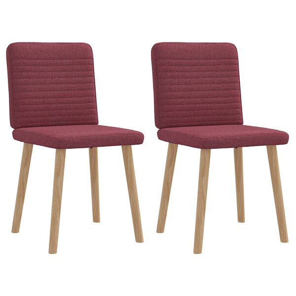 vidaXL Chaises à manger lot de 2 rouge bordeaux tissu