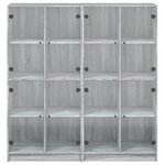 vidaXL Bibliothèque avec portes sonoma gris 136x37x142 cm