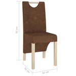 Vidaxl chaises à manger lot de 2 marron similicuir daim