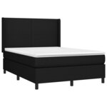 vidaXL Sommier à lattes de lit matelas et LED Noir 140x200 cm Tissu