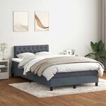 vidaXL Sommier à lattes de lit et matelas gris foncé 120x220cm velours