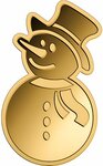 Pièce de monnaie en Or 3000 Francs g 0.031 (1/1000 oz) Millésime Gold Gift SNOWMAN 1/1000