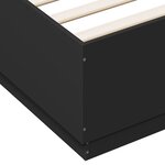 vidaXL Cadre de lit noir 160x200 cm bois d'ingénierie