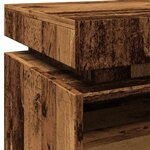 vidaXL Armoire de chevet avec lumières LED vieux bois 40x39x48 5 cm
