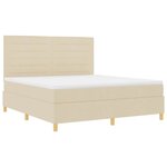 vidaXL Lit à ressorts avec matelas Crème 180 x 200 cm tissu