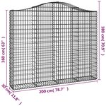 vidaXL Paniers à gabions arqués 2 Pièces 200x30x160/180 cm Fer galvanisé