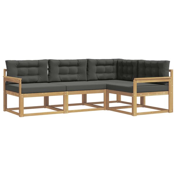 vidaXL Ensemble de canapés d'extérieur 3 Pièces Blanc et anthracite