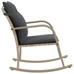 vidaXL Chaise à bascule de jardin avec coussins gris clair poly rotin