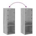 vidaXL Armoire murale avec portes en verre sonoma gris 35x37x100 cm