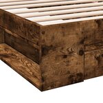 vidaXL Cadre de lit et tiroir chêne fumé 100x200 cm bois d'ingénierie