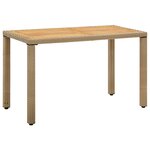 vidaXL Table de jardin Beige 123x60x74 cm Résine tressée bois massif