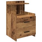 vidaXL Tables de chevet 2 pièces avec 2 tiroirs Bois ancien 40 x 36 5 x 62 cm