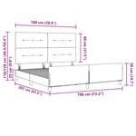 Cadre de lit vidaXL Gris foncé 180x200 cm Velours