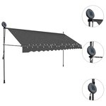 vidaXL Auvent manuel rétractable avec LED 350 cm Anthracite