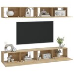 vidaXL Meubles TV muraux 4 Pièces chêne sonoma 100x30x30 cm