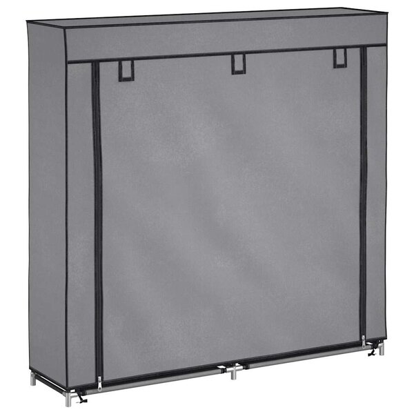 vidaXL Armoire à chaussures avec housse Gris 115x28x110 cm Tissu