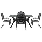 vidaXL Ensemble de salle à manger pour jardin 5 Pièces Noir Aluminium