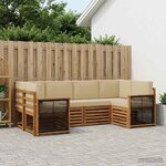 vidaXL Ensemble de canapés d'extérieur 5 pc Naturel