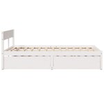 vidaXL Cadre de lit sans matelas blanc 135x190 cm bois de pin massif