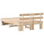 vidaXL Cadre de lit Marron 120 x 190 cm Bois massif en pin