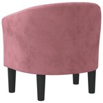 vidaXL Fauteuil rose velours