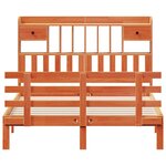 vidaXL Lit bibliothèque sans matelas cire marron 140x200 cm pin massif