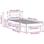 vidaXL Cadre de lit Marron 90 x 190 cm Bois de pin massif