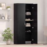 vidaXL Buffet Chêne noir 80 x 35 x 180 cm Bois d'ingénierie