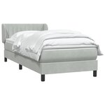 vidaXL Sommier à lattes de lit et matelas gris clair 90x210 cm velours