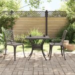 vidaXL Ensemble de bistrot 3 Pièces bronze aluminium coulé