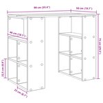 vidaXL Bureau d'angle Chêne artisanal Bois d'ingénierie Moyen Élégant