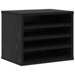 vidaXL Organiseur de bureau Chêne noir 36 x 26 x 29.5 cm