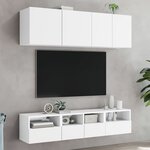 vidaXL Meubles TV muraux 2 Pièces blanc 40x30x30 cm bois d'ingénierie