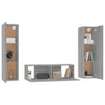vidaXL Ensemble de meubles TV 3 Pièces Sonoma gris Bois d'ingénierie