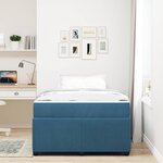 vidaXL Cadre de lit avec matelas Bleu 120 x 200 cm Velours