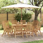 vidaXL Chaise de jardin 8 Pièces Marron 52 x 64 5 x 108 cm