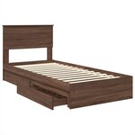 vidaXL Lit de Rangement Chêne brun 75 x 190 cm Bois d'ingénierie