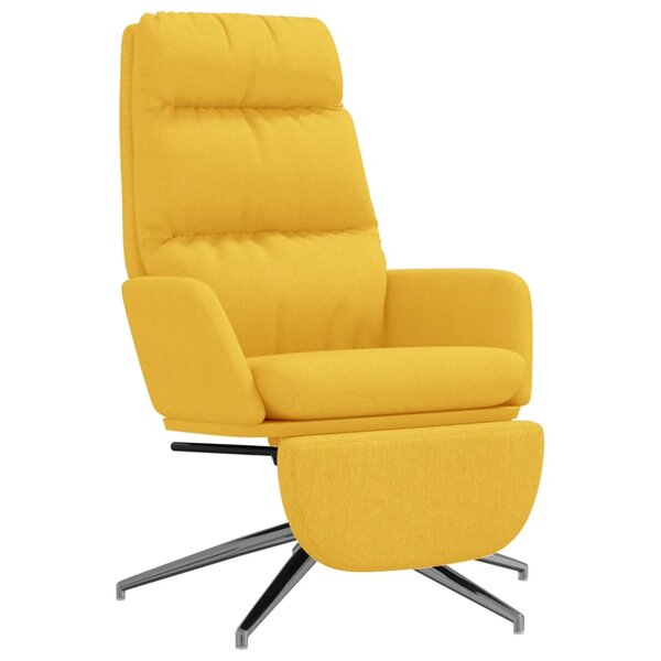 vidaXL Chaise de relaxation avec repose-pied Jaune moutarde Tissu