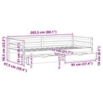 vidaXL Lit de jour et tiroirs sans matelas blanc 90x200 cm bois massif