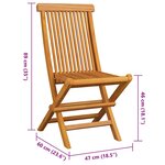 vidaXL Chaises de jardin et coussins beige lot de 6 Bois teck massif