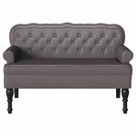 vidaXL Banc Chesterfield Gris 119.5 x 64.5 x 75 cm Cuir synthétique