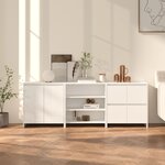vidaXL Buffets 3 Pièces Blanc Bois d'ingénierie