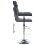 vidaXL Tabourets de bar lot de 2 gris similicuir