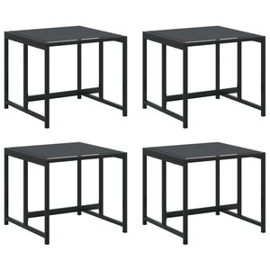 vidaXL Tabourets de jardin 4 Pièces noir acier et textilène