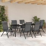vidaXL Ensemble de salle à manger pour jardin 7 Pièces Gris Poly rotin