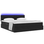 vidaXL Lit de rangement LED avec matelas Noir 160 x 200 cm Velours