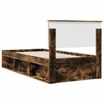 vidaXL Cadre de lit Chêne fumé 100 x 200 cm Bois d'ingénierie