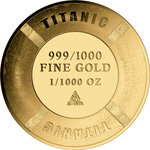 Monnaie TITANIC 1/1000 Oz Medaille Or